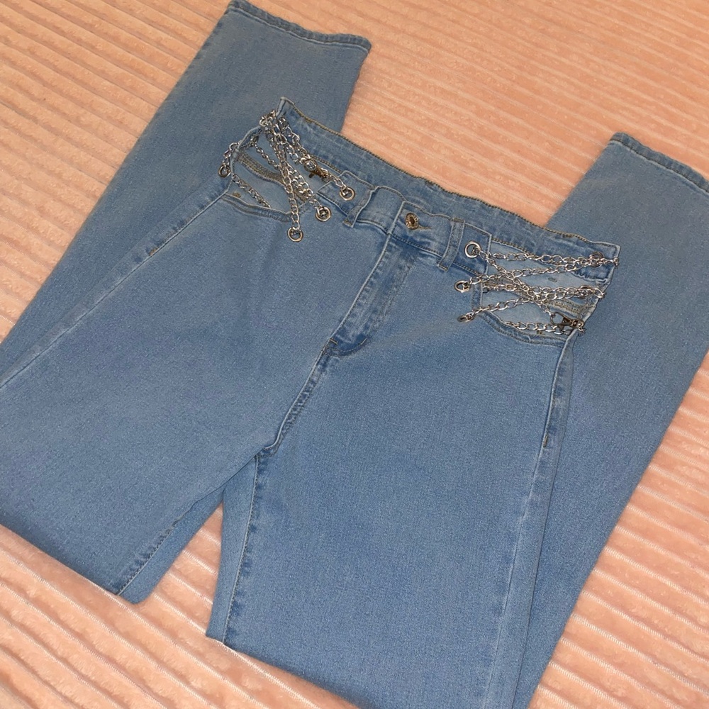 BlushMark Stretchy Chain-Accent Jeans – Size 27 - Picture 2 of 4